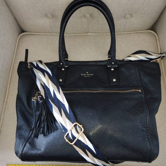 SOLD Kate Spade New York Pebbled Leather Satchel in Black - Picture 1 of 9